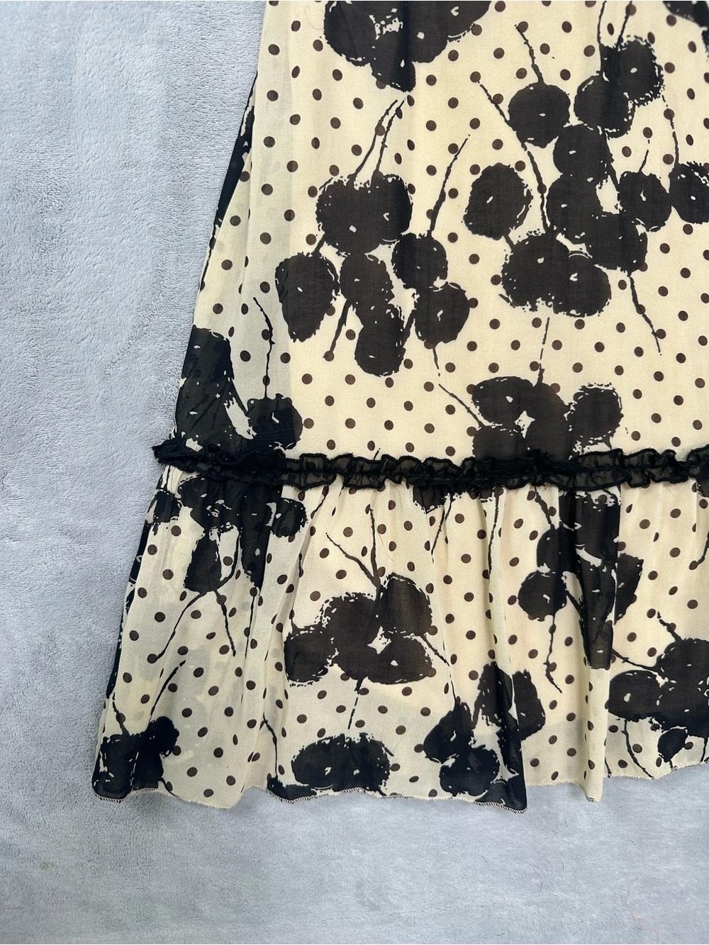 Ya Los Angeles Polka Dot Floral Mini Dress Small Babydoll Soft Girl Tie Waist - Picture 8 of 14